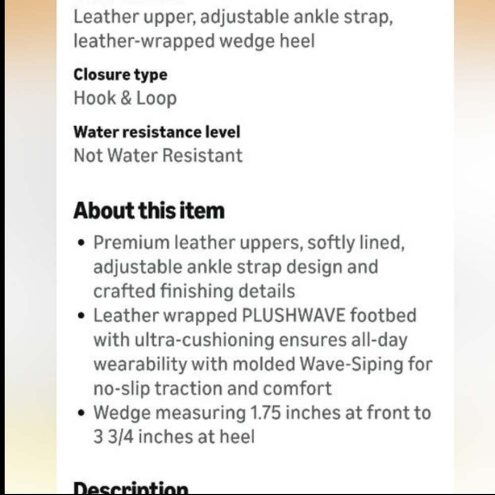 Sperry Topsider Plushwave Fairwater Metallic Gold Tan Leather Espadrille Wedge 9 - Picture 11 of 12